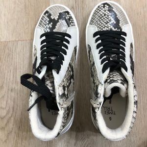High Top Snakeskin Sneakers